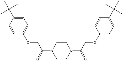 2-[4-(tert-butyl)phenoxy]-1-(4-{2-[4-(tert-butyl)phenoxy]acetyl}-1-piperazinyl)-1-ethanone Structure
