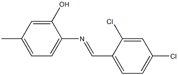 2-{[(E)-(2,4-dichlorophenyl)methylidene]amino}-5-methylphenol Struktur