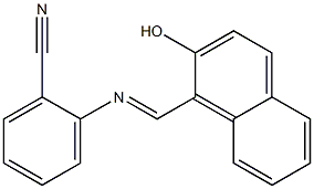 2-{[(E)-(2-hydroxy-1-naphthyl)methylidene]amino}benzonitrile Struktur