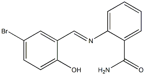 2-{[(E)-(5-bromo-2-hydroxyphenyl)methylidene]amino}benzamide Struktur