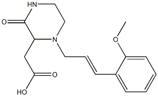 2-{1-[(E)-3-(2-methoxyphenyl)-2-propenyl]-3-oxo-2-piperazinyl}acetic acid Structure