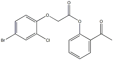 2-acetylphenyl 2-(4-bromo-2-chlorophenoxy)acetate Struktur