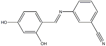 3-{[(E)-(2,4-dihydroxyphenyl)methylidene]amino}benzonitrile Structure