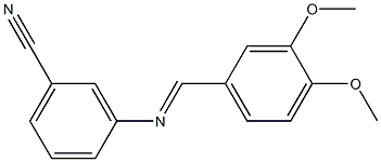 3-{[(E)-(3,4-dimethoxyphenyl)methylidene]amino}benzonitrile Struktur