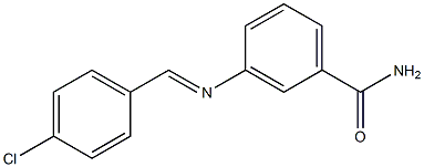 3-{[(E)-(4-chlorophenyl)methylidene]amino}benzamide Struktur