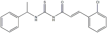 N-[(E)-3-(2-chlorophenyl)-2-propenoyl]-N'-(1-phenylethyl)thiourea Struktur