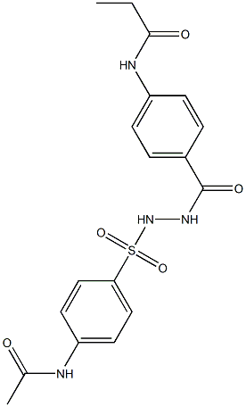 N-{4-[(2-{[4-(acetylamino)phenyl]sulfonyl}hydrazino)carbonyl]phenyl}propanamide Structure