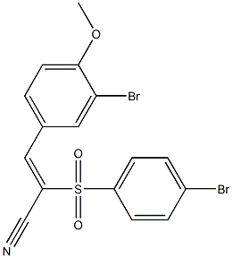 (Z)-3-(3-bromo-4-methoxyphenyl)-2-[(4-bromophenyl)sulfonyl]-2-propenenitrile Structure