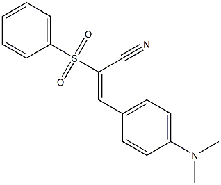 (E)-3-[4-(dimethylamino)phenyl]-2-(phenylsulfonyl)-2-propenenitrile Struktur