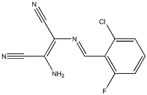 (Z)-2-amino-3-{[(E)-(2-chloro-6-fluorophenyl)methylidene]amino}-2-butenedinitrile Structure