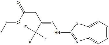 ethyl 3-[(Z)-2-(1,3-benzothiazol-2-yl)hydrazono]-4,4,4-trifluorobutanoate Struktur