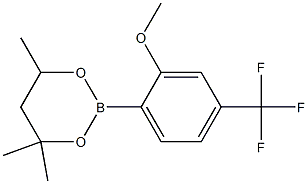 2-(2-Methoxy-4-(trifluoromethyl)phenyl)-4,4,6-trimethyl-1,3,2-dioxaborinane Structure