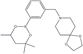 8-[3-(4,4,6-Trimethyl-1,3,2-dioxaborinan-2-yl)benzyl]-1,4-dioxa-8-azaspiro[4.5]decane 结构式