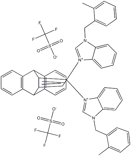 11,12-Bis[N-(2-methylbenzyl)-1H-benzimidazolium-3-methylene]-9,10-dihydro-9,10-ethanoanthracene bis(trifluoromethanesulfonate) Structure