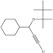 3-(tert-ブチルジメチルシリルオキシ)-3-シクロヘキシル-1-プロピニルリチウム 化学構造式