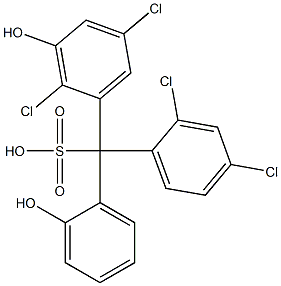 (2,4-ジクロロフェニル)(2,5-ジクロロ-3-ヒドロキシフェニル)(2-ヒドロキシフェニル)メタンスルホン酸 化学構造式