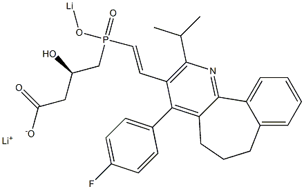 (3R)-4-[[(E)-2-[[4-(4-Fluorophenyl)-6,7-dihydro-2-isopropyl-5H-benzo[6,7]cyclohepta[1,2-b]pyridin]-3-yl]ethenyl]lithiooxyphosphinyl]-3-hydroxybutyric acid lithium salt