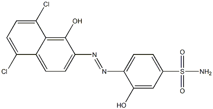 4-(5,8-ジクロロ-1-ヒドロキシ-2-ナフチルアゾ)-3-ヒドロキシベンゼンスルホンアミド 化学構造式