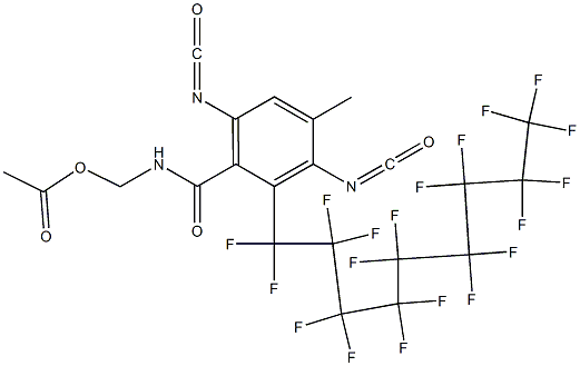N-(Acetyloxymethyl)-2-(nonadecafluorononyl)-3,6-diisocyanato-4-methylbenzamide Structure