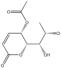 (5S,6S)-5-Acetyloxy-6-[(1R,2S)-2-chloro-1-hydroxypropyl]-5,6-dihydro-2H-pyran-2-one 结构式