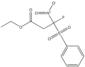 3-フェニルスルホニル-3-フルオロ-3-ニトロプロピオン酸エチル 化学構造式