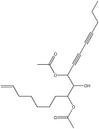 1-Heptadecene-11,13-diyne,8,9,10-triol 8,10-diacetate Structure
