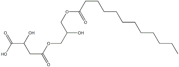 L-Malic acid hydrogen 4-(2-hydroxy-3-dodecanoyloxypropyl) ester Struktur