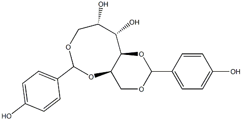 1-O,3-O:2-O,6-O-Bis(4-hydroxybenzylidene)-L-glucitol 结构式