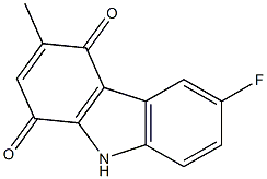 3-メチル-6-フルオロ-1H-カルバゾール-1,4(9H)-ジオン 化学構造式