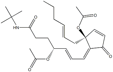 (4S,5E)-4-Acetoxy-5-[(2E,4R)-4-acetoxy-6-(N-tert-butylcarbamoyl)-2-hexenylidene]-4-[(2Z)-2-hexenyl]-2-cyclopenten-1-one Structure