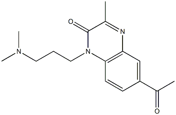 6-アセチル-1-[3-(ジメチルアミノ)プロピル]-3-メチル-2(1H)-キノキサリノン 化学構造式