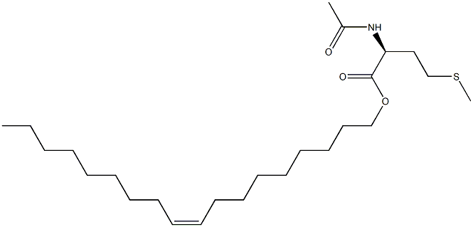 (S)-2-(アセチルアミノ)-4-(メチルチオ)ブタン酸(Z)-9-オクタデセニル 化学構造式