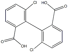 6,6'-ジクロロ-2,2'-ビフェニルジカルボン酸 化学構造式