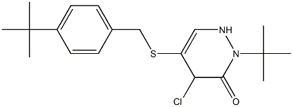 2-tert-ブチル-5-[(4-tert-ブチルベンジル)チオ]-4-クロロ-1,4-ジヒドロピリダジン-3(2H)-オン 化学構造式