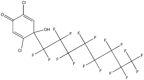 4-(Heptadecafluorooctyl)-4-hydroxy-2,5-dichloro-2,5-cyclohexadien-1-one Structure