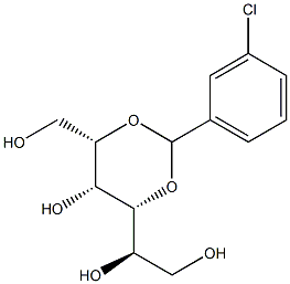 2-O,4-O-(3-Chlorobenzylidene)-D-glucitol 结构式