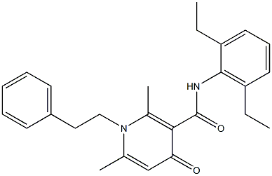 1-(2-Phenylethyl)-1,4-dihydro-2,6-dimethyl-N-(2,6-diethylphenyl)-4-oxopyridine-3-carboxamide Structure