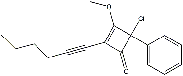 2-(1-Hexynyl)-4-phenyl-4-chloro-3-methoxycyclobuta-2-en-1-one Structure