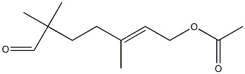 (E)-7-Acetoxy-2,2,5-trimethyl-5-heptenal Struktur