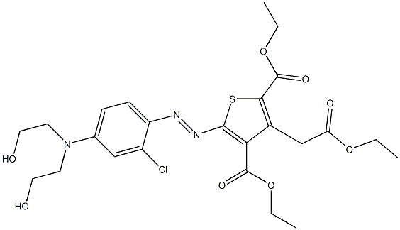 5-[[4-[Bis(2-hydroxyethyl)amino]-2-chlorophenyl]azo]-2,4-bis(ethoxycarbonyl)-3-thiopheneacetic acid ethyl ester Structure