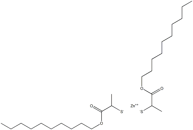 Zinc bis[1-(decyloxycarbonyl)ethanethiolate] Structure