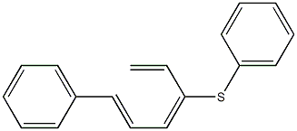 (1E,3E)-1-フェニル-4-(フェニルチオ)-1,3,5-ヘキサトリエン 化学構造式