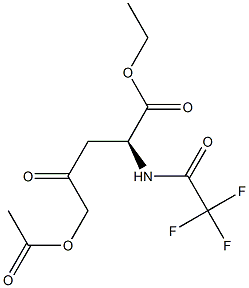 [S,(-)]-5-(アセチルオキシ)-2-[(2,2,2-トリフルオロアセチル)アミノ]-4-オキソ吉草酸エチル 化学構造式