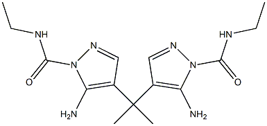 4,4'-(イソプロピリデン)ビス(3-アミノ-N-エチル-2H-ピラゾール-2-カルボアミド) 化学構造式