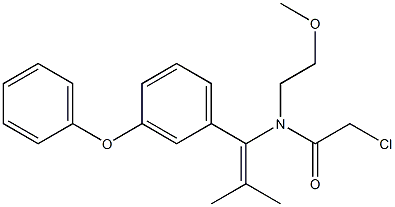 N-[1-(3-Phenoxyphenyl)-2-methyl-1-propenyl]-N-[2-methoxyethyl]-2-chloroacetamide,,结构式