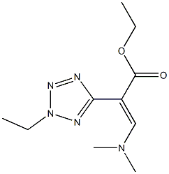 (E)-3-(ジメチルアミノ)-2-[2-エチル-2H-テトラゾール-5-イル]アクリル酸エチル 化学構造式