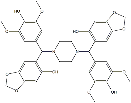 6,6'-[(1,4-Piperazinediyl)bis[(4-hydroxy-3,5-dimethoxyphenyl)methylene]]bis[1,3-benzodioxol-5-ol]