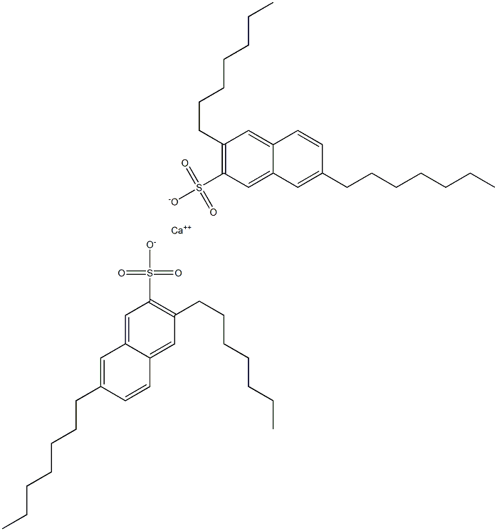Bis(3,7-diheptyl-2-naphthalenesulfonic acid)calcium salt Structure