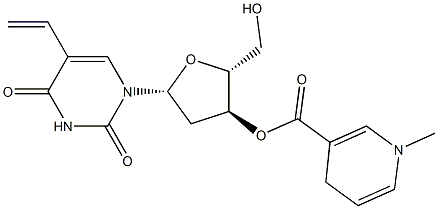 3'-O-[(1,4-Dihydro-1-methylpyridine-3-yl)carbonyl]-5-vinyl-2'-deoxyuridine 结构式