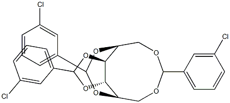 1-O,6-O:2-O,5-O:3-O,4-O-Tris(3-chlorobenzylidene)-L-glucitol Struktur